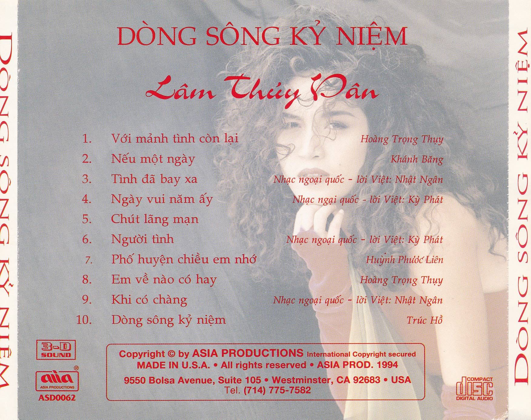 DÒNG SÔNG KỶ NIỆM - ASIA CD62 - LÂM THUÝ VÂN - Ảnh 2