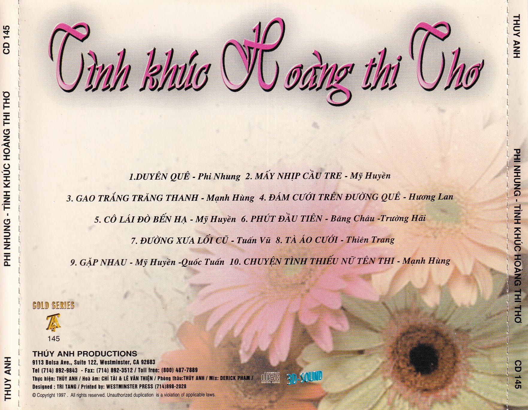 TÌNH KHÚC HOÀNG THI THƠ - THUÝ ANH CD145 - Ảnh 2