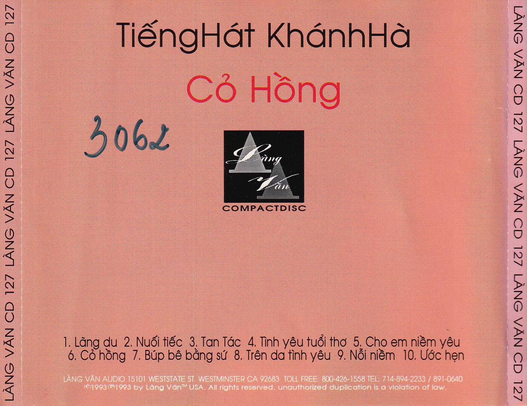 CỎ HỒNG (CHO EM NIỀM YÊU) - LÀNG VĂN CD127 - KHÁNH HÀ (JVC) - Ảnh 2
