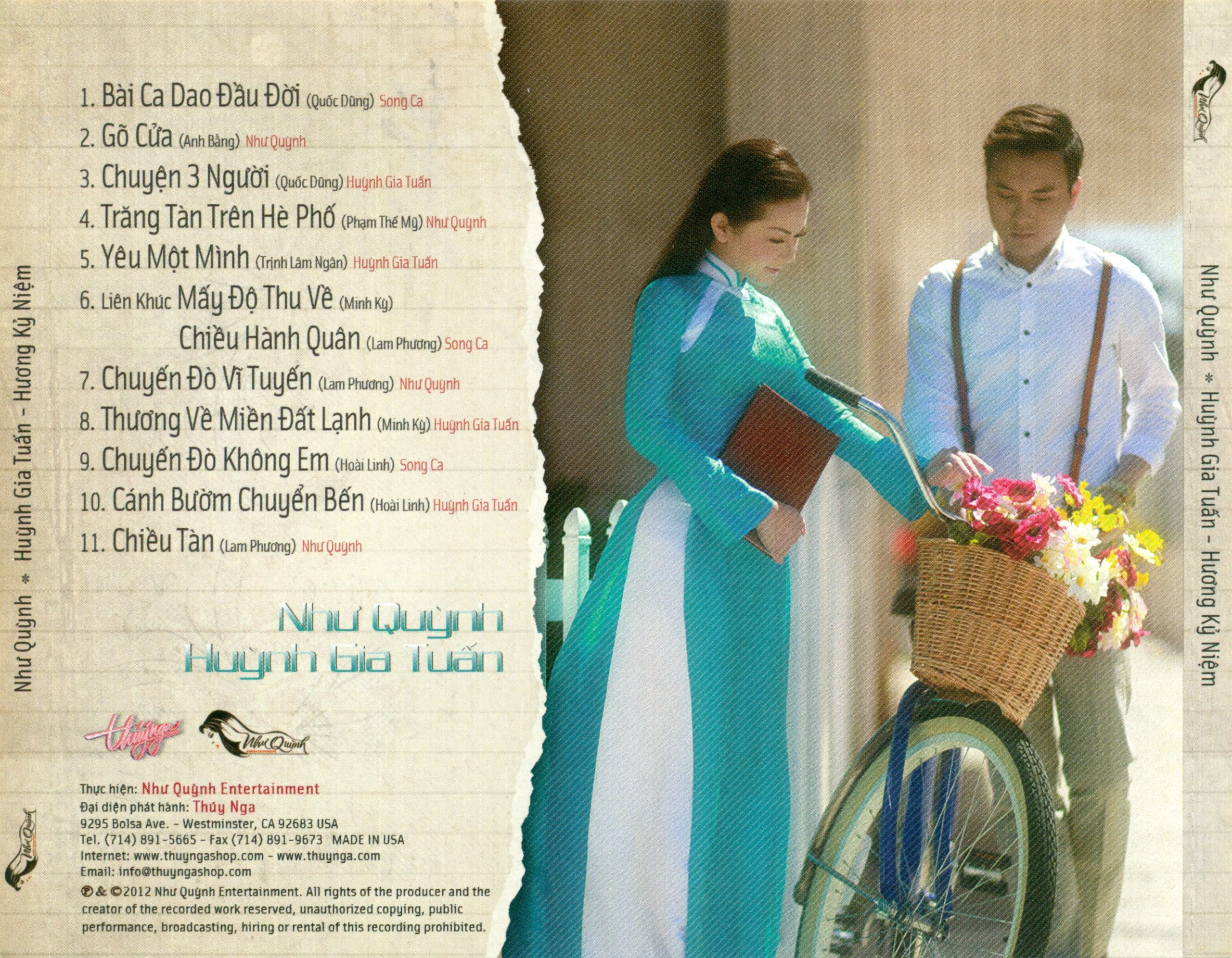 HƯƠNG KỶ NIỆM - NHƯ QUỲNH & HUỲNH GIA TUẤN - THUÝ NGA CD - Ảnh 2
