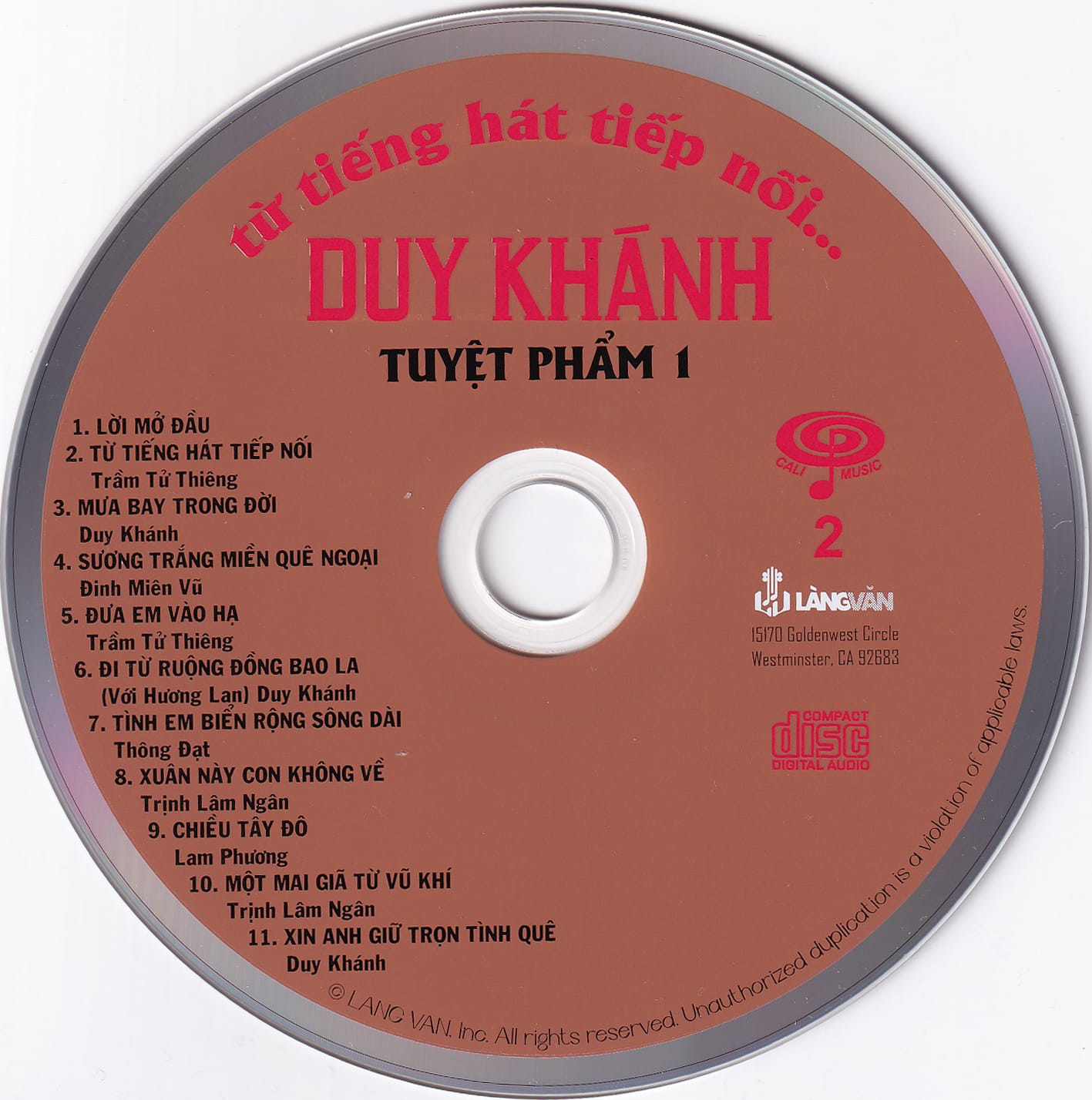 TỪ TIẾNG HÁT TIẾP NỐI - CALI CD2 - DUY KHÁNH - Ảnh 3