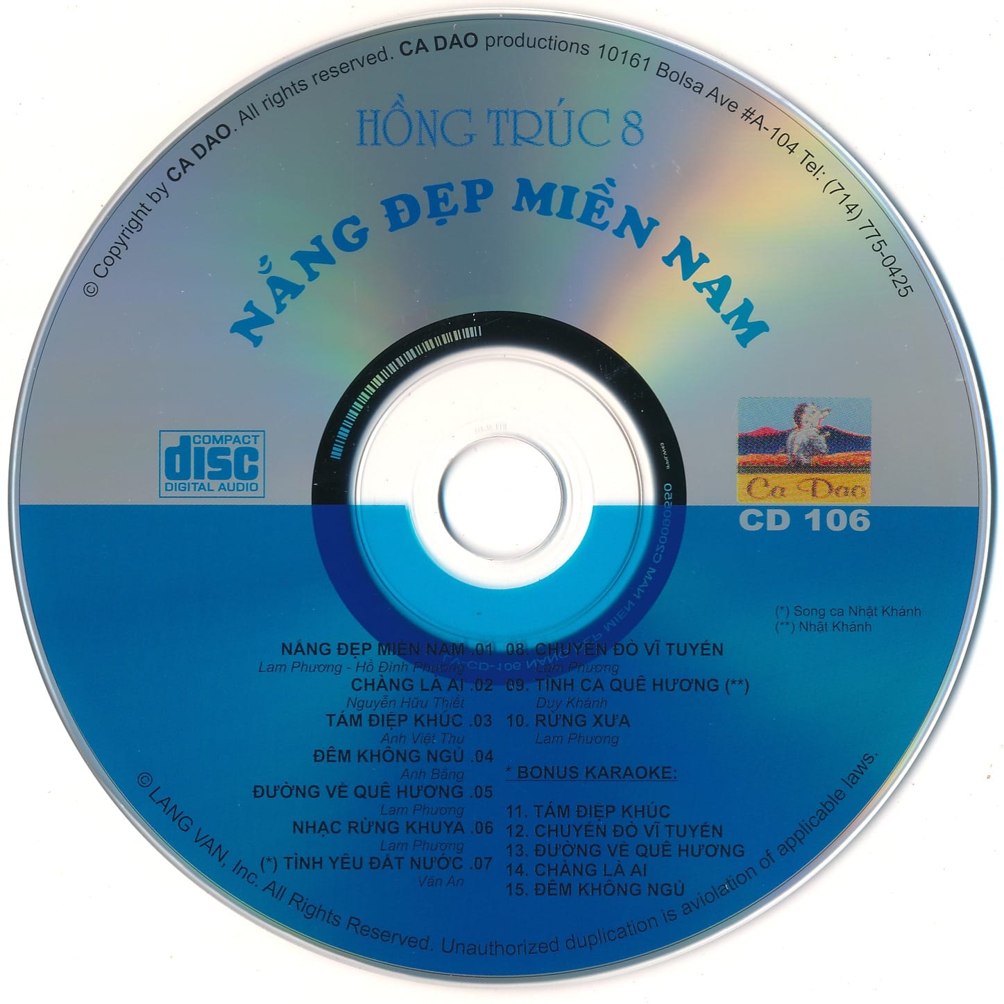 NẮNG ĐẸP MIỀN NAM - CA DAO CD106 - HỒNG TRÚC 8 - Ảnh 3