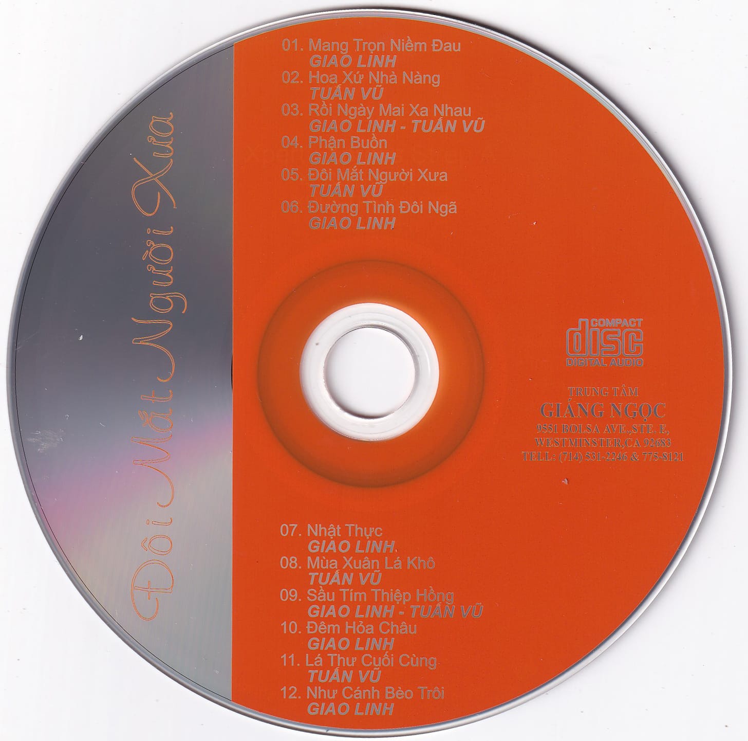ĐÔI MẮT NGƯỜI XƯA - TUẤN VŨ & GIAO LINH - GÍANG NGỌC CD - Ảnh 3