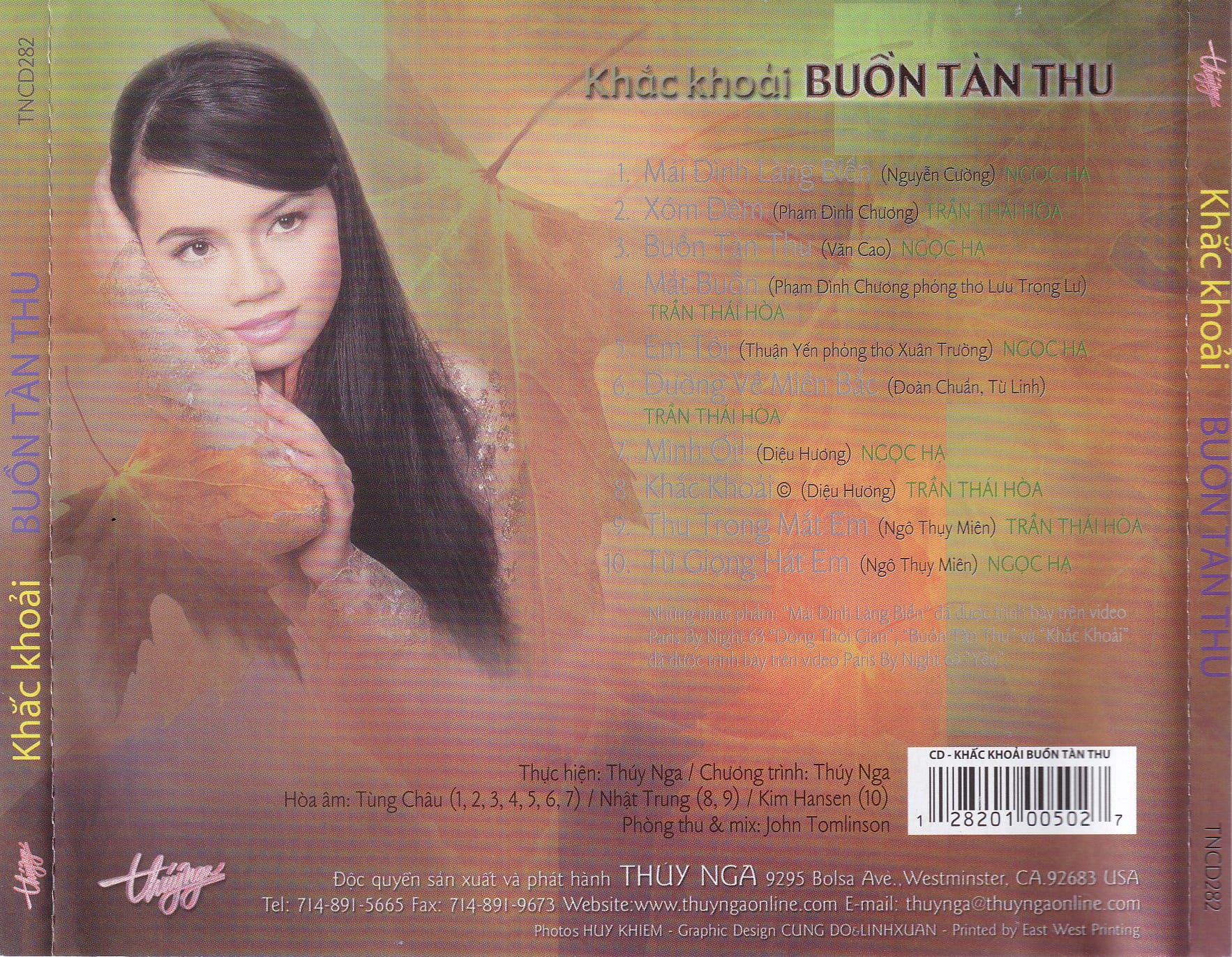 KHẮC KHOẢI - BUỒN TÀN THU - THUÝ NGA CD282 - TRẦN THÁI HOÀ & NGỌC HẠ - Ảnh 2
