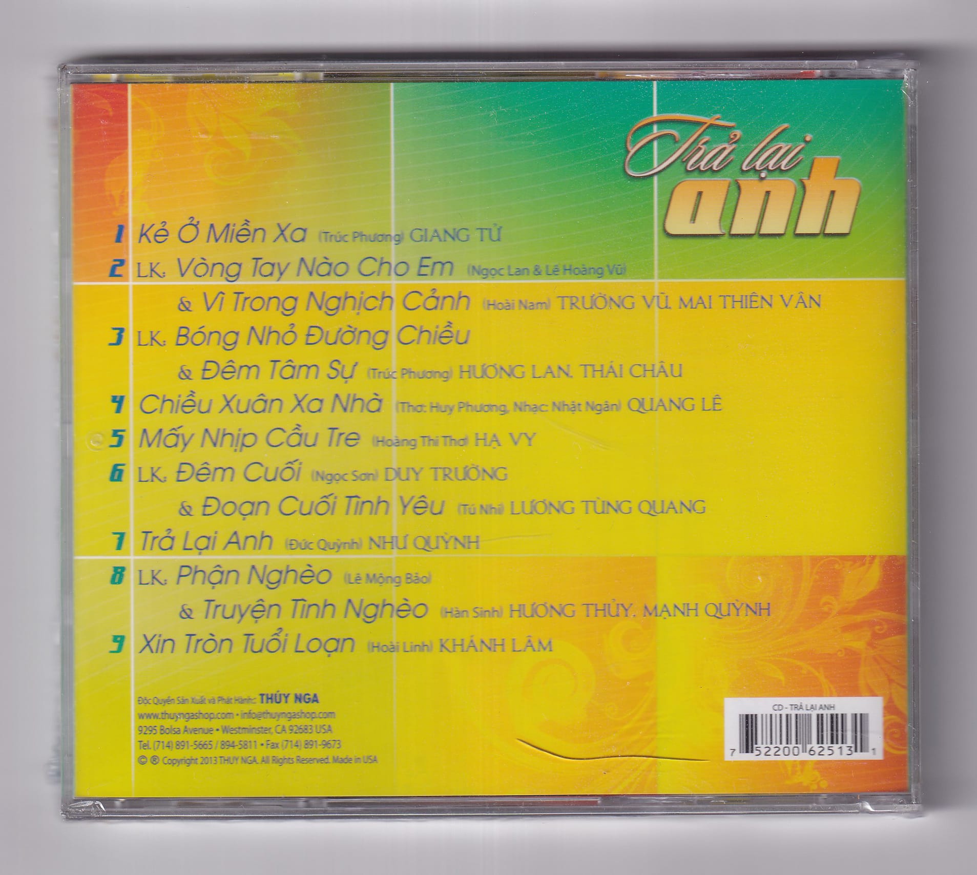 TRẢ LẠI ANH - THUÝ NGA CD522 - Ảnh 2