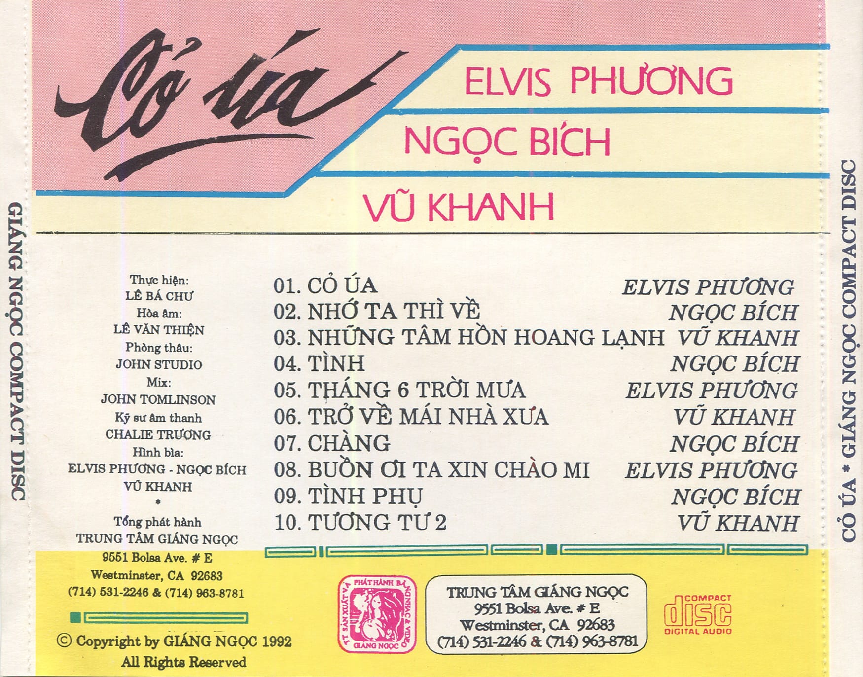 CỎ ÚA - GIÁNG NGỌC CD (JVC) - Ảnh 2