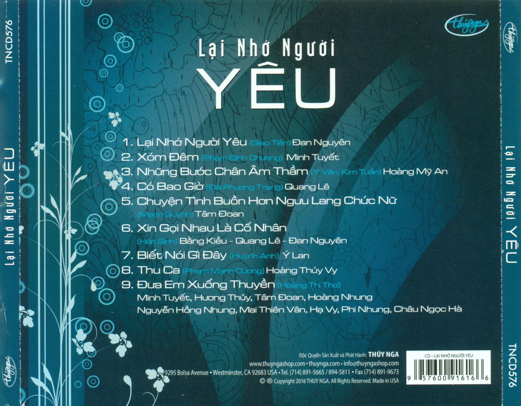 LẠI NHỚ NGƯỜI YÊU - THUÝ NGA CD576 - Ảnh 2