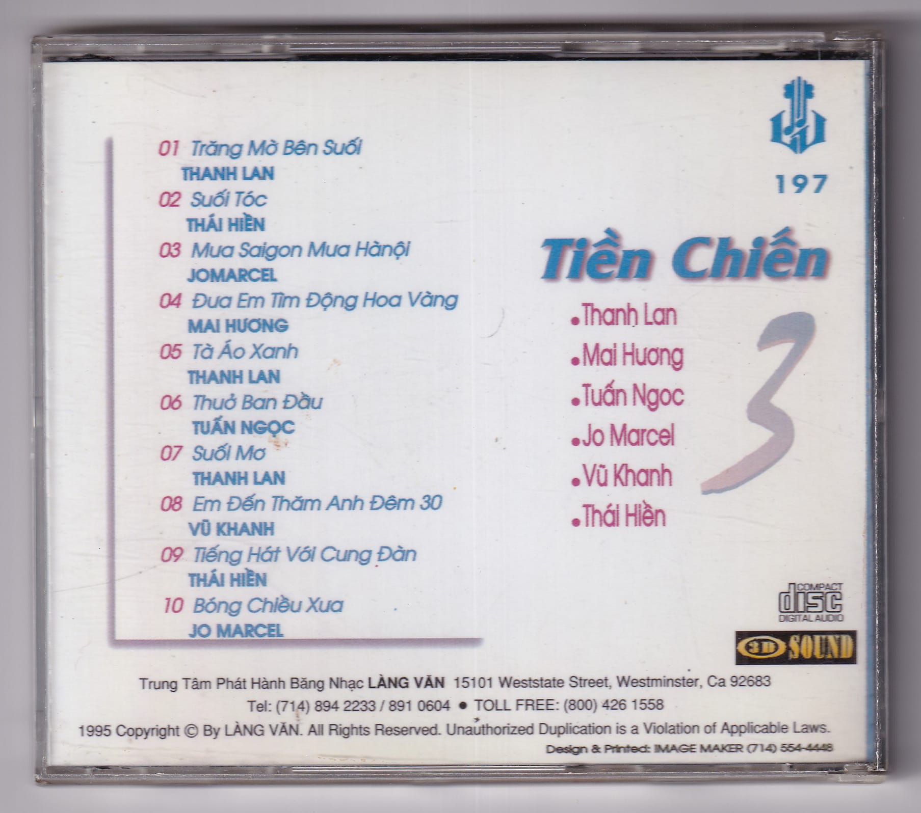 TIỀN CHIẾN 3 - LÀNG VĂN CD197 (MFJ) - Ảnh 2