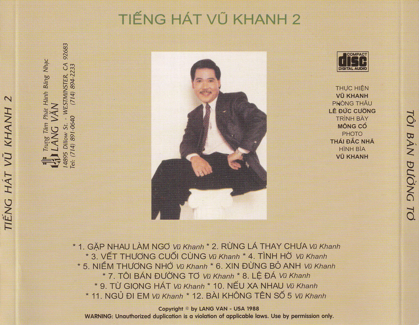 TÔI BÁN ĐƯỜNG TƠ - VŨ KHANH 2 - LÀNG VĂN CD6 - Ảnh 2