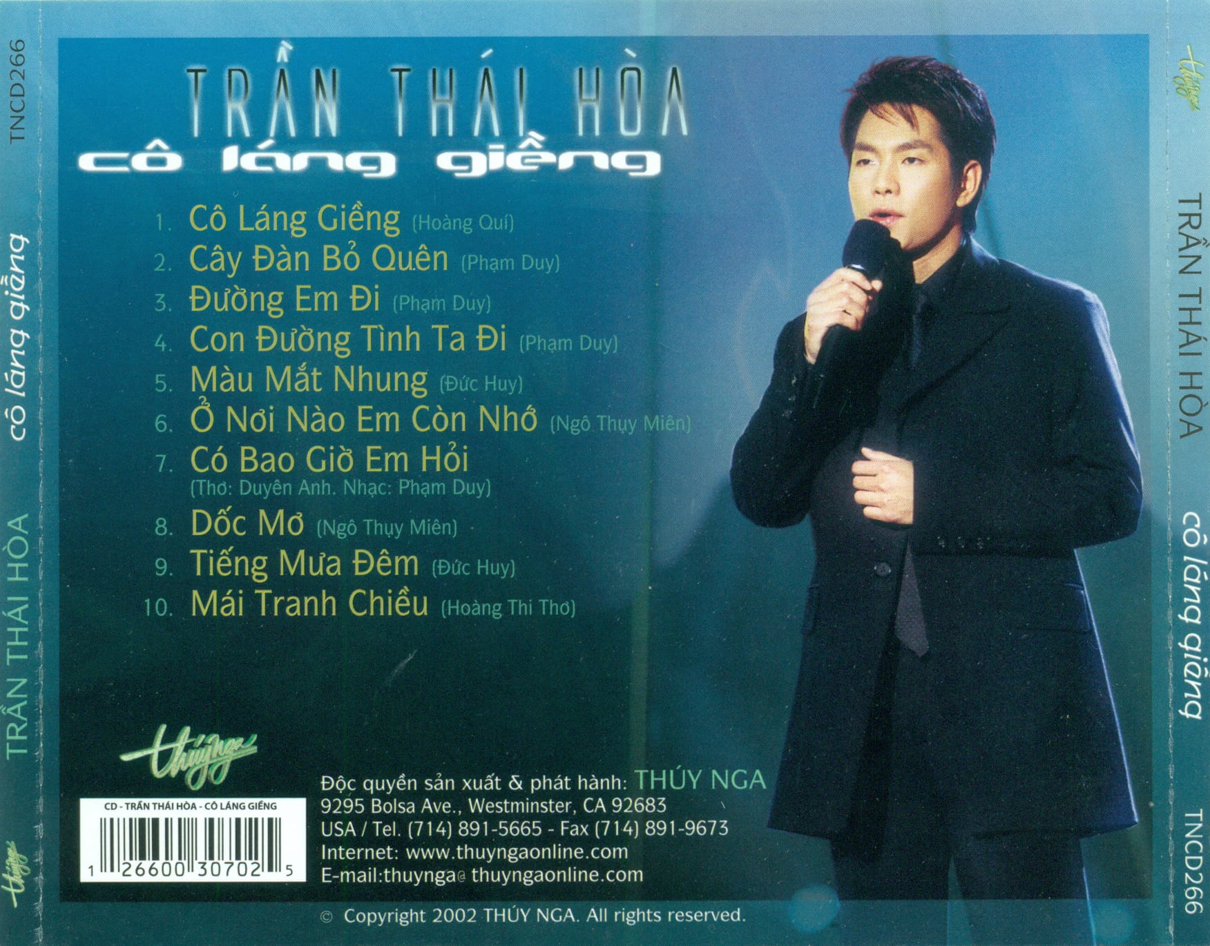 CÔ LÁNG GIỀNG - TRẦN THÁI HOÀ - THUÝ NGA CD266 (DENON) - Ảnh 2