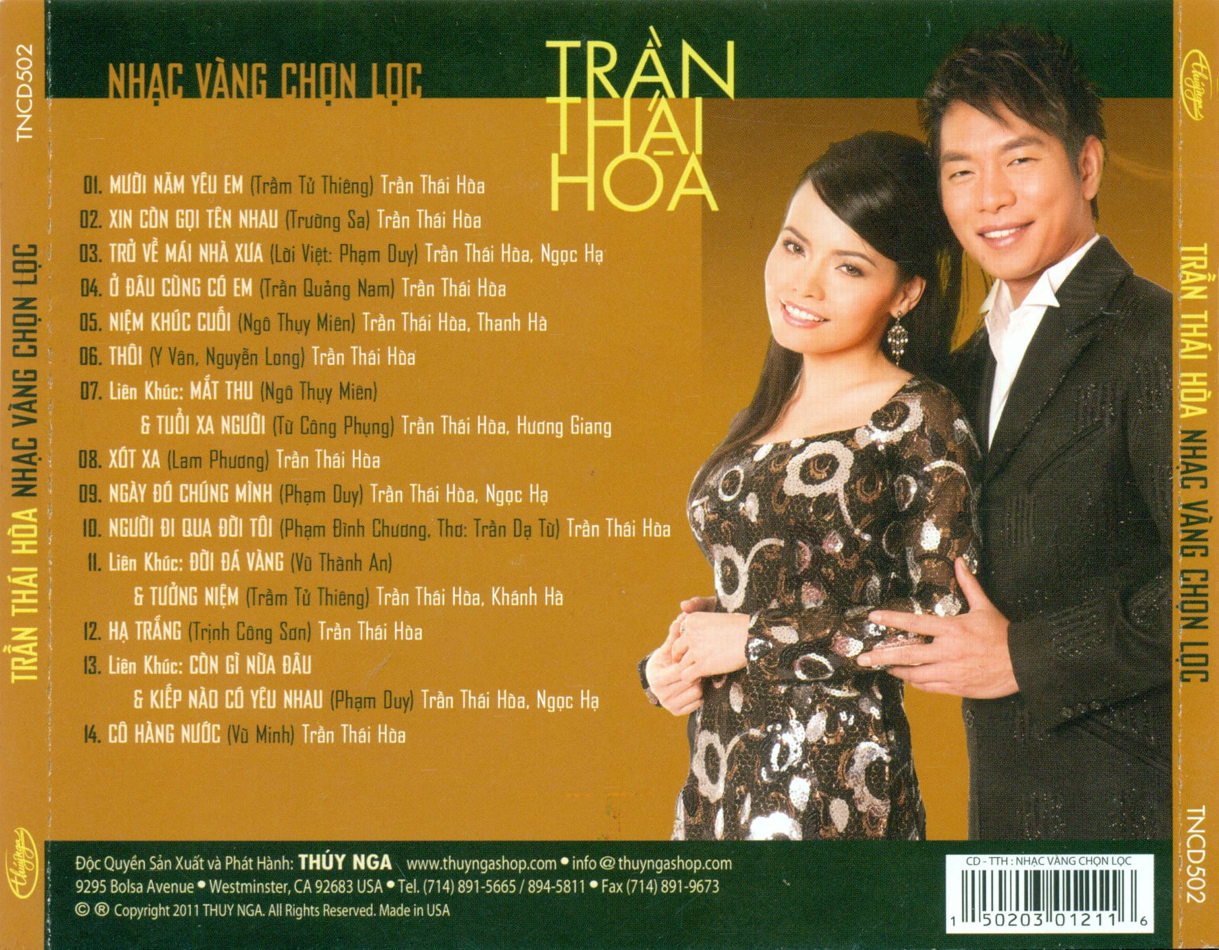 NHẠC VÀNG CHỌN LỌC - TRẦN THÁI HÒA - TNCD 502 - Ảnh 2