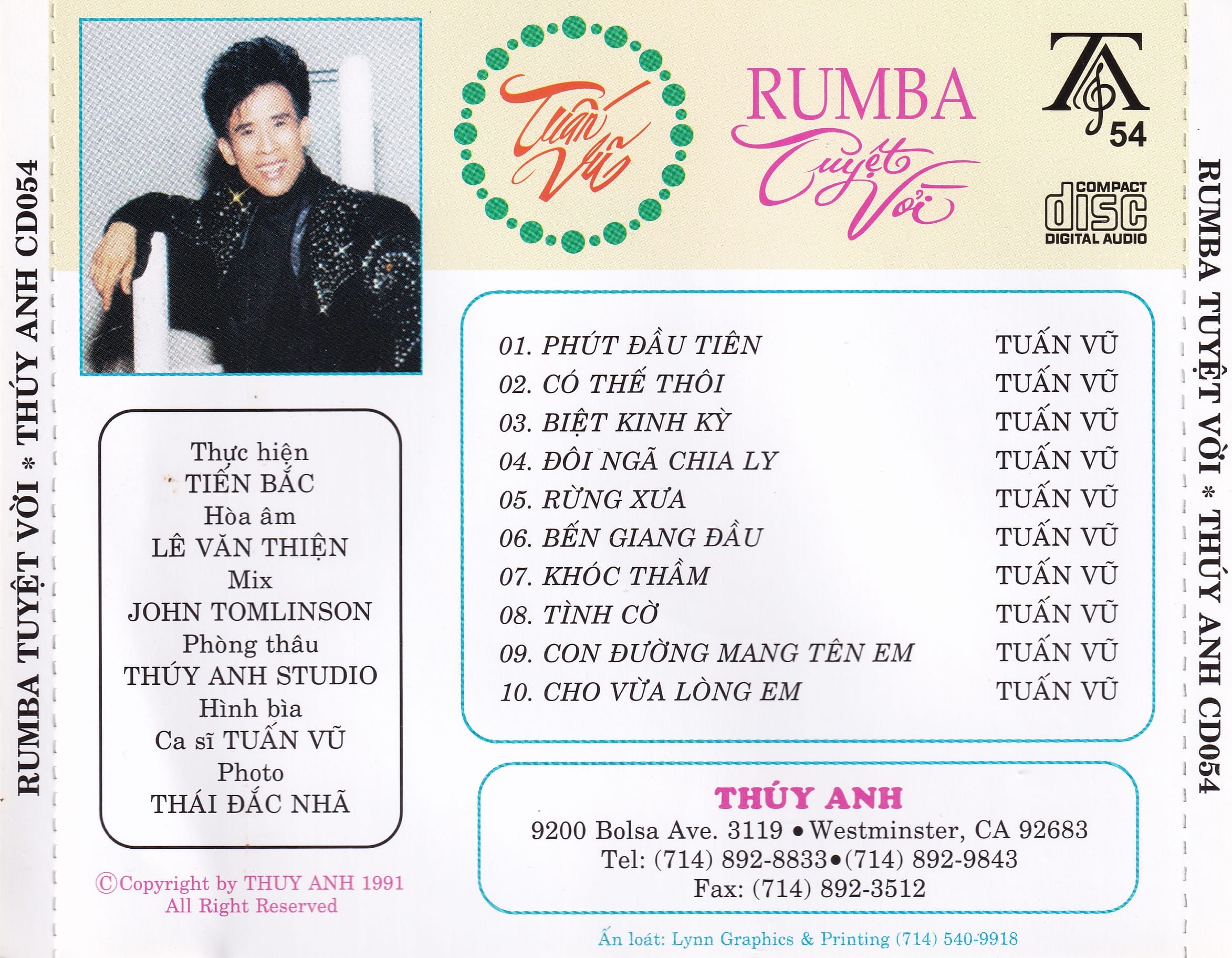 RUMBA TUYỆT VỜI - TUẤN VŨ 11 - THUÝ ANH CD54 - Ảnh 2