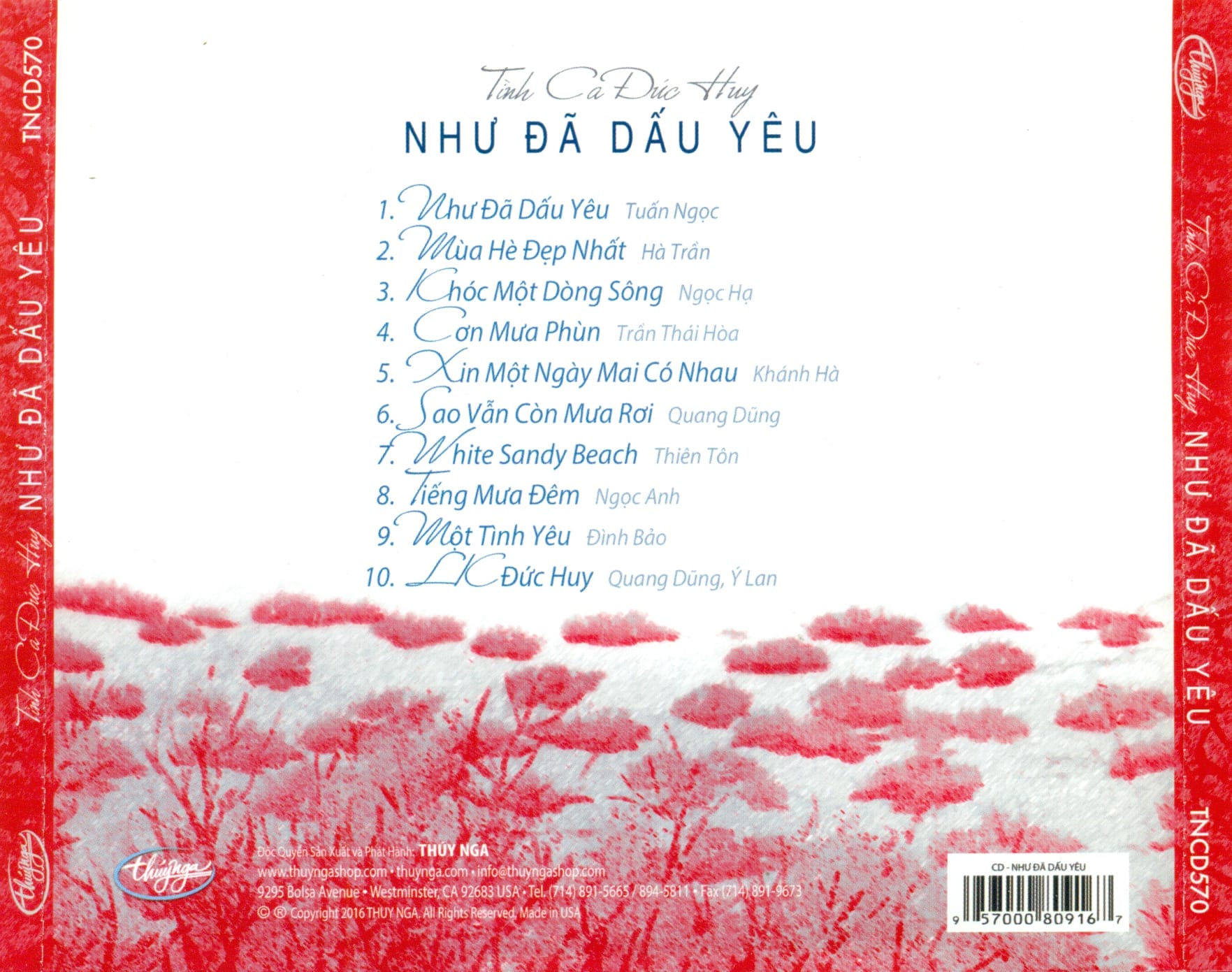 NHƯ ĐÃ DẤU YÊU - TÌNH CA ĐỨC HUY - THUÝ NGA CD570 - Ảnh 2