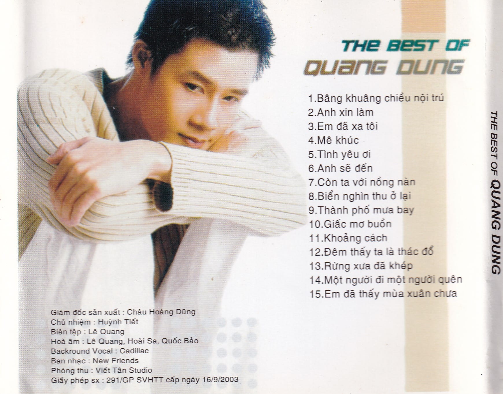 THE BEST OF - QUANG DŨNG - BẾN THÀNH AUDIO CD - Ảnh 2
