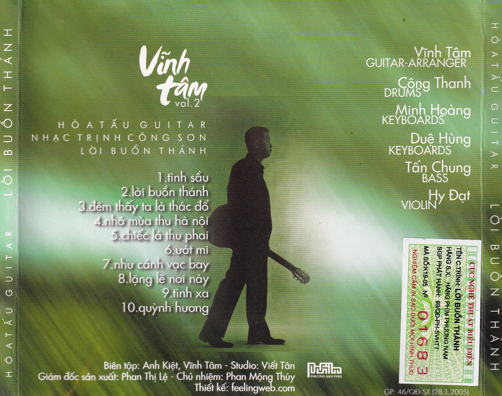 HOÀ TẤU GUITAR – LỜI BUỒN THÁNH – VĨNH TÂM 2 – PNF CD - Ảnh 2